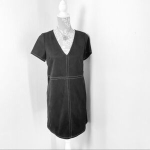 NWT   Just Fab   Suede  Dress   Black with White   Stripes    Sz S